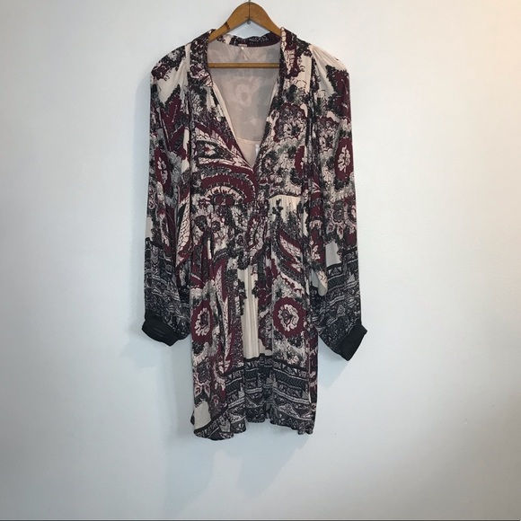 Free People Tunic Dress Boho Long Sleeve Pink S - Picture 2 of 7